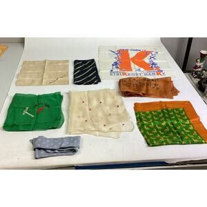 Lot Of 8 Handkerchiefs/Bandanas - Some Silk - NY #1 Hanky